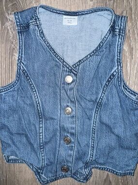 abercrombie kids light blue denim vest